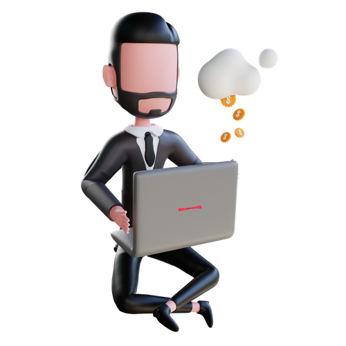 Businessman with laptop